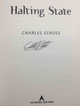 HALTING STATE. by Stross, Charles.