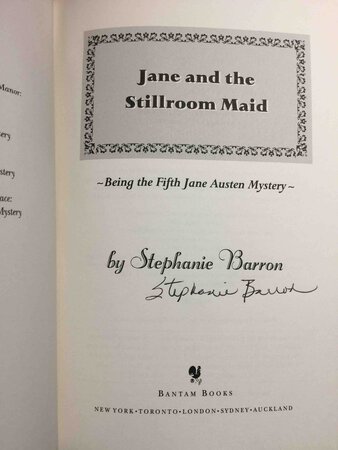 JANE AND THE STILLROOM MAID: Being the Fifth Jane Austen Mystery. by Barron, Stephanie (pseudonym of Francine Mathews.)
