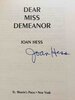 Another image of DEAR MISS DEMEANOR by Hess, Joan.