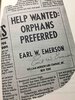 Another image of HELP WANTED: ORPHANS PREFERRED. by Emerson, Earl.