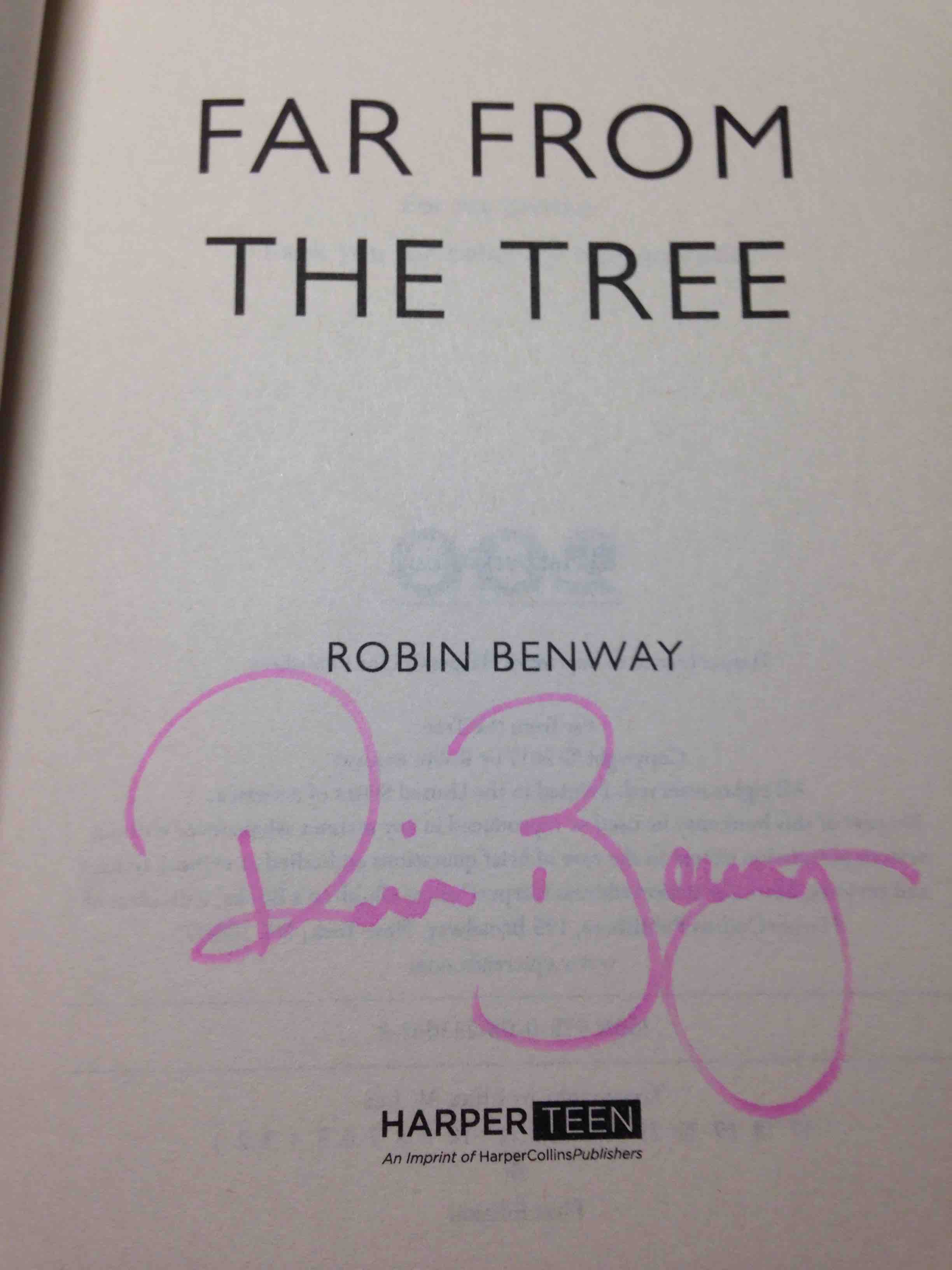 Far From The Tree Robin Benway Audiobook FAR FROM THE TREE. by Benway, Robin. | bookfever.com