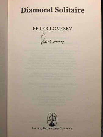 DIAMOND SOLITAIRE. by Lovesey, Peter.