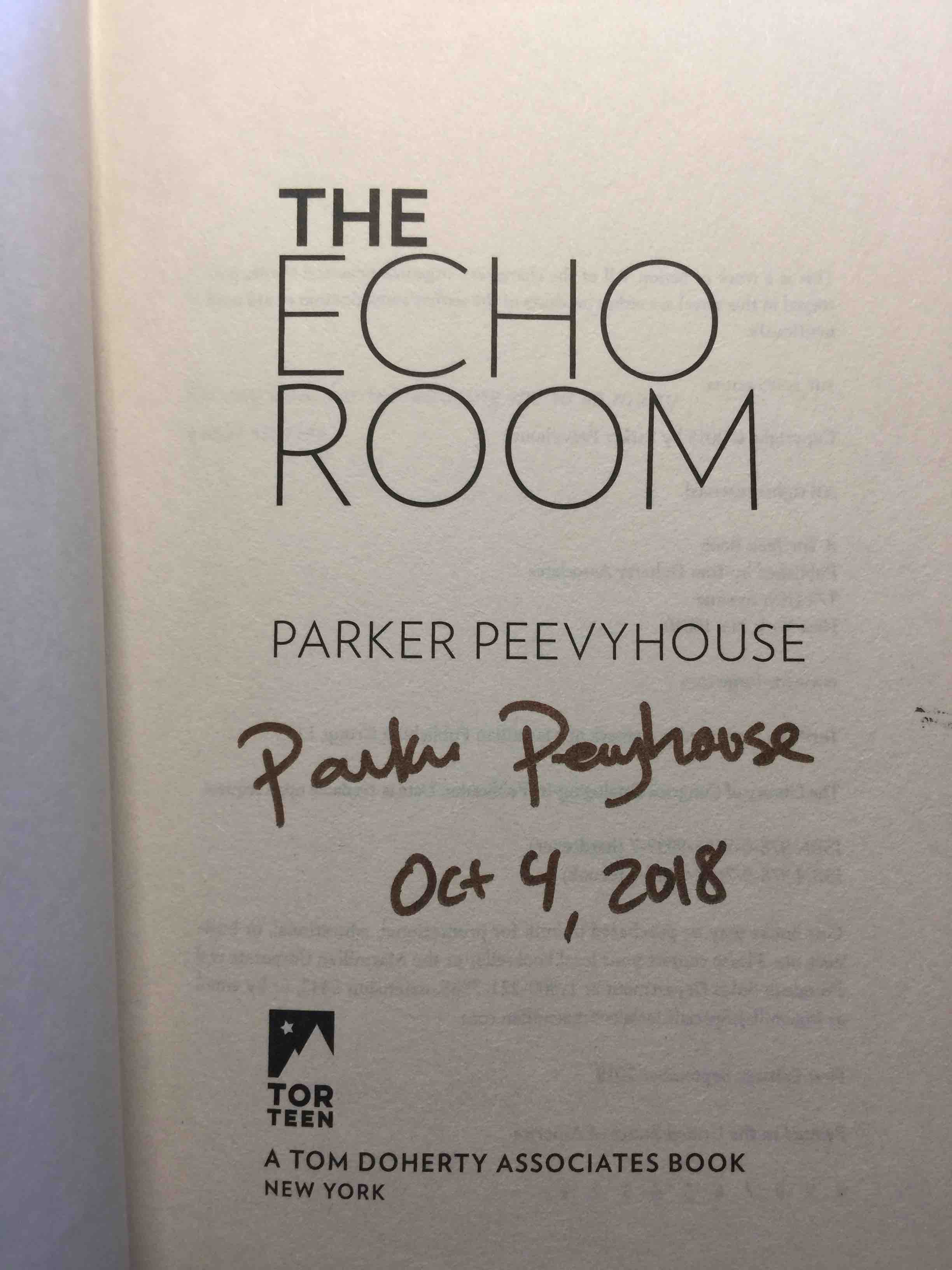 THE ECHO ROOM. by Peevyhouse, Parker.
