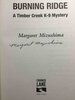 Another image of BURNING RIDGE: A Timber Creek K-9 Mystery. by Mizushima, Margaret.