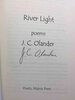 Another image of RIVER LIGHT: Poems. by Olander, J. C. (Chris)