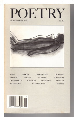 POETRY, Volume 161 (CLXI) Number 2, November 1992. by Parisi, Joseph, editor. Dannie Abse, Jane Flanders and others, contributors.