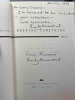BREATHE SOMETHING NICE: Stories. by Hammond, Emily.