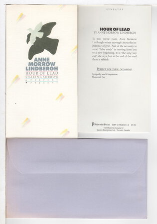 HOUR OF LEAD: Sharing Sorrow. by Lindbergh, Anne Morrow.
