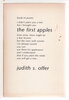 Another image of THE FIRST APPLES: Poetry. by Offer, Judith S.