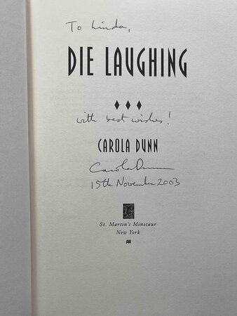DIE LAUGHING: A Daisy Dalrymple Mystery. by Dunn, Carola.