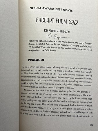 NEBULA AWARDS SHOWCASE 2014: The Year's Best Science Fiction and Fantasy Chosen by the Science Fiction and Fantasy Writers of America. by Johnson, Kij, editor. Kim Stanley Robinson, signed.