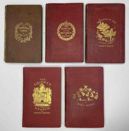 A CHRISTMAS CAROL and 4 other Christmas Books, in a custom slipcase by Dickens, Charles