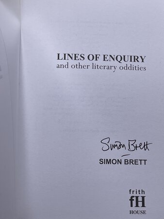 LINES OF ENQUIRY and Other Literary Oddities. by Brett, Simon.