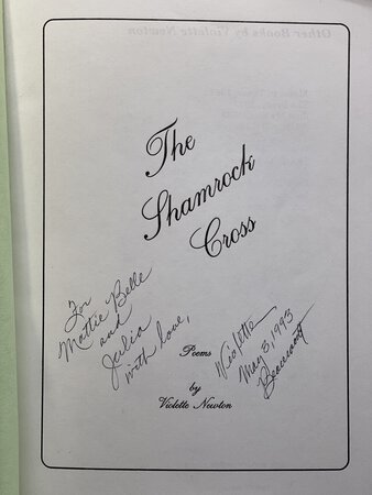 THE SHAMROCK CROSS: Poems. by Newton, Violette.