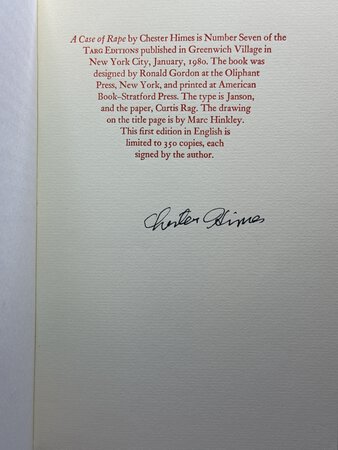 A CASE OF RAPE. by Himes, Chester.