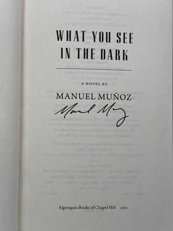 WHAT YOU SEE IN THE DARK. by Munoz, Manuel.