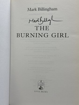 THE BURNING GIRL. by Billingham, Mark.