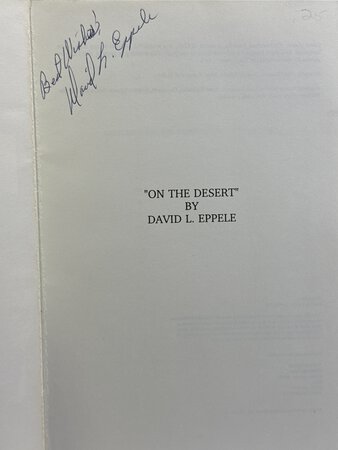ON THE DESERT. by Eppele, David L.