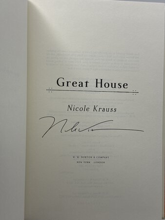 GREAT HOUSE. by Krauss, Nicole.