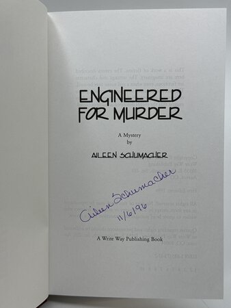ENGINEERED FOR MURDER. by Schumacher, Aileen.