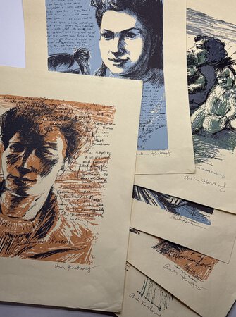 SIX SILKSCREEN PRINTS OF THE WATSONVILLE CANNERY STRIKE OF 1985-1987, each handsigned. by Kantrowitz, Andrea and the members of Watsonville Canning, Local 912.