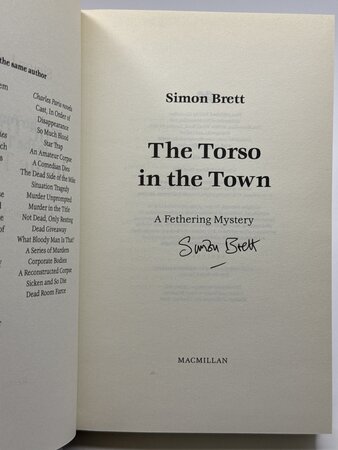 THE TORSO IN THE TOWN: A Fethering Mystery. by Brett, Simon.